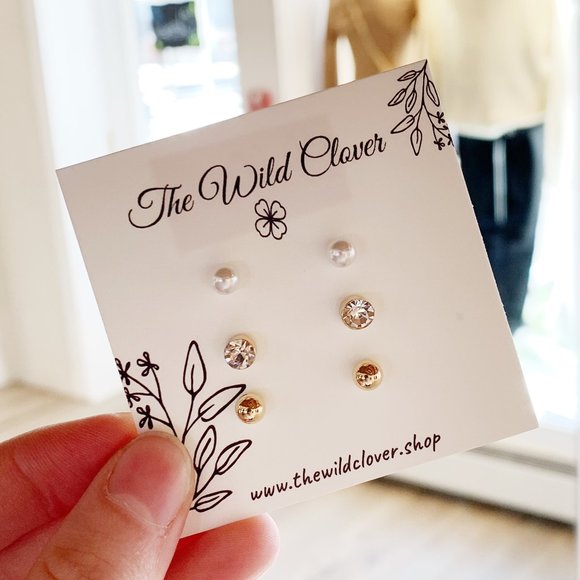 The Wild Clover Jewelry - 1 LEFT!! THE WILD CLOVER TRIPLE STUD SET